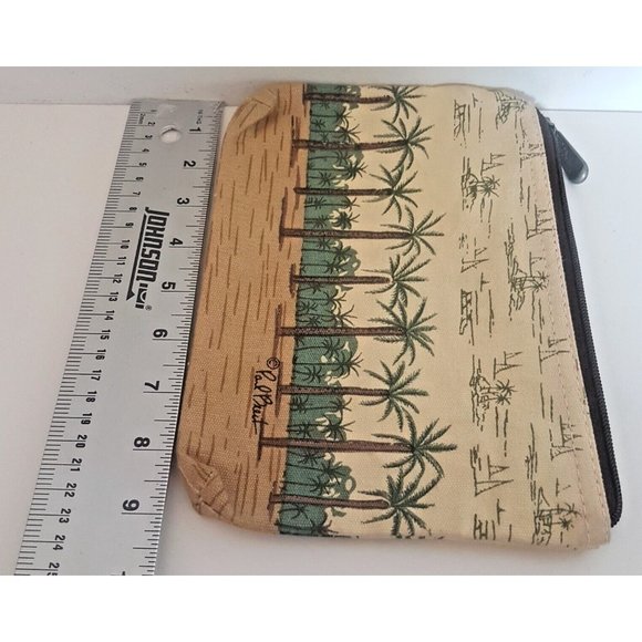 Paul Brent Sun N Sand Small Zippered Bag Sea Side Beach Life Palms Beach Cotton - Picture 5 of 12